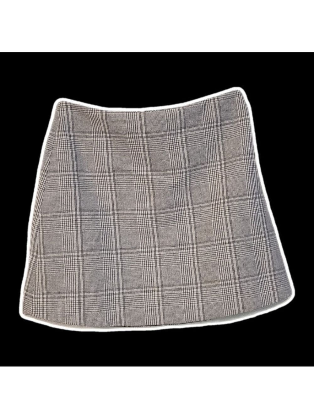Wilfred Gray A-Line Plaid Skirt